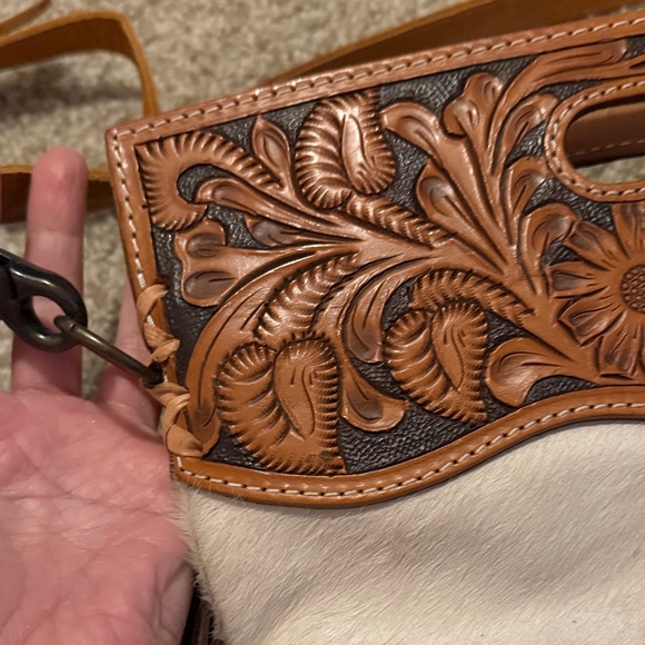 American Darling Tan and Cream Crossbody Bag with Fringe - Picture 2 of 10